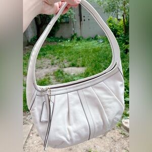 🤍 100% Authentic Vintage/Y2K COACH Ergo Pleated Hobo Off White Leather #12235